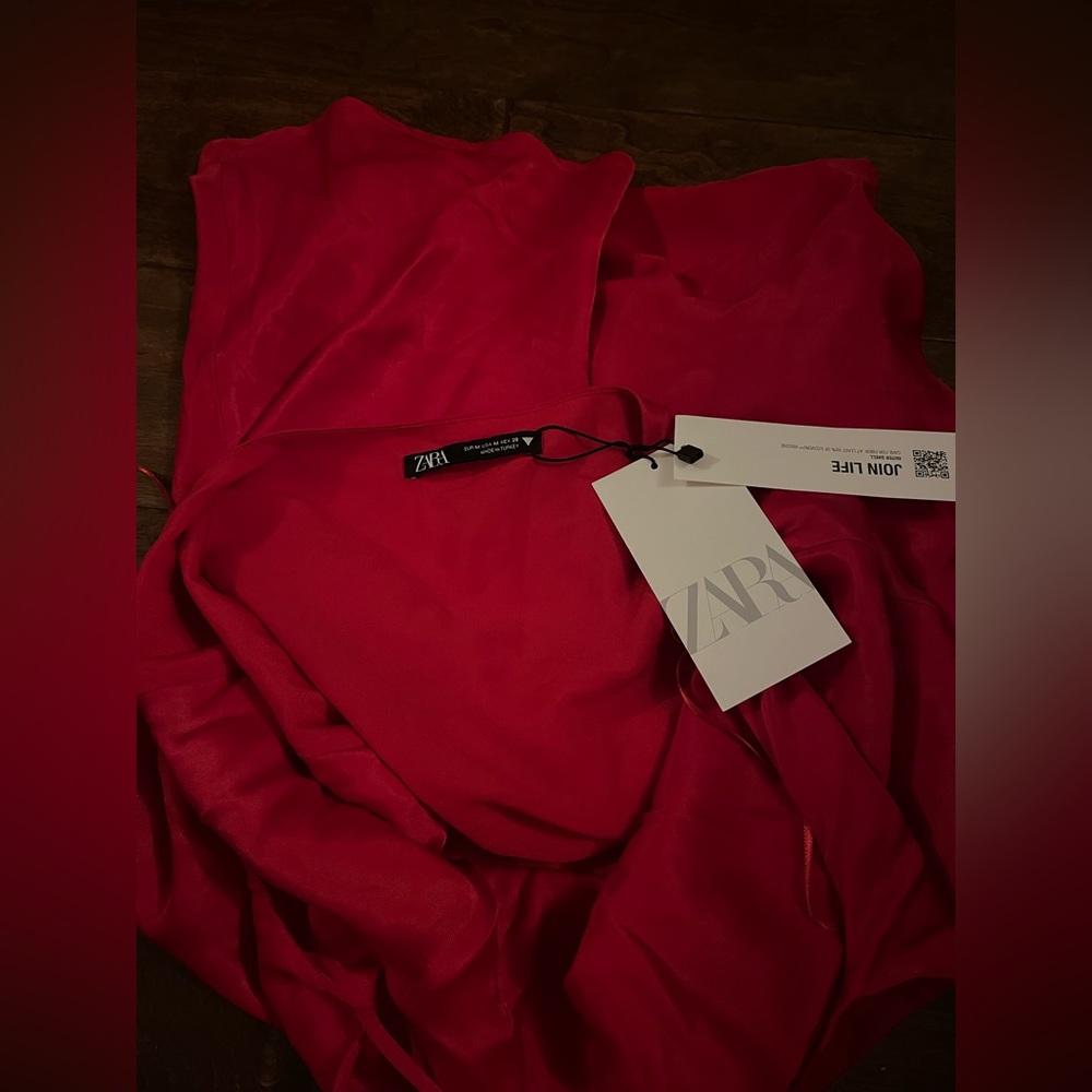NWT Zara Satin Mini Dress - Picture 7 of 7